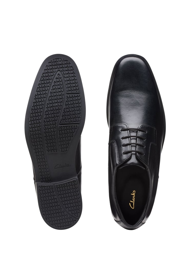Clarks Black Chrome Standard Fit (G) Leather Howard Walk Derby Shoes - Image 7 of 7