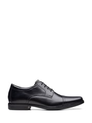 Clarks Black Standard Fit (G) Leather Howard Cap Shoes - Image 1 of 7