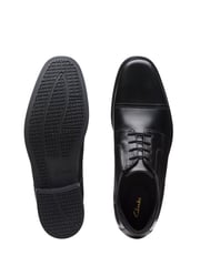 Clarks Black Standard Fit (G) Leather Howard Cap Shoes - Image 4 of 7