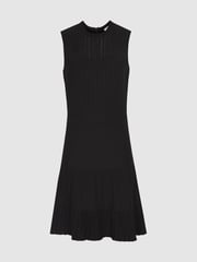 Reiss Clem Sheer Stripe Knitted Dress - Image 2 of 6