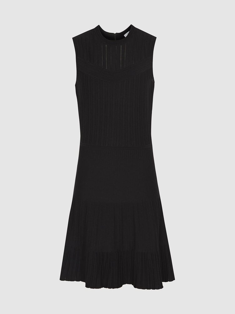 Reiss Clem Sheer Stripe Knitted Dress - Image 2 of 6