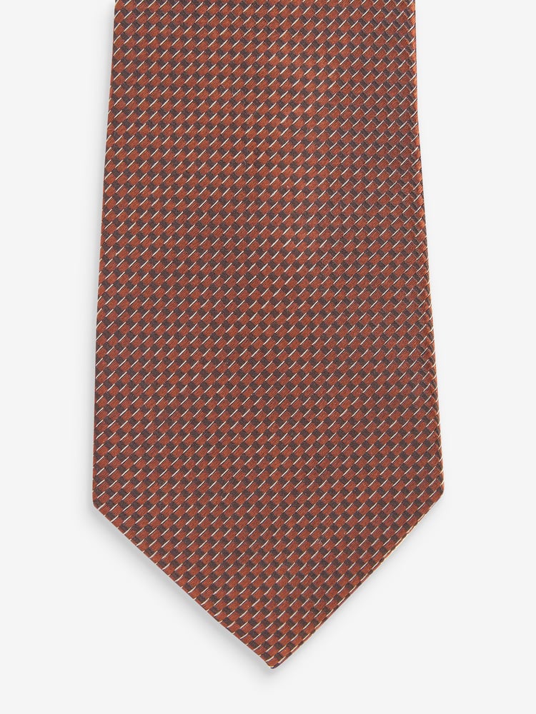 Brown Rust Textured Silk Tie - Image 2 of 3