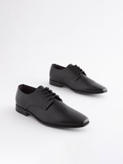 Black Slim Square Derby Shoes - Image 1 of 9