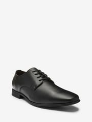 Black Slim Square Derby Shoes - Image 3 of 9
