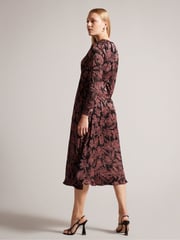 Ted Baker Loiise Midi Black Dress With Skinny Sleeves - Image 2 of 6