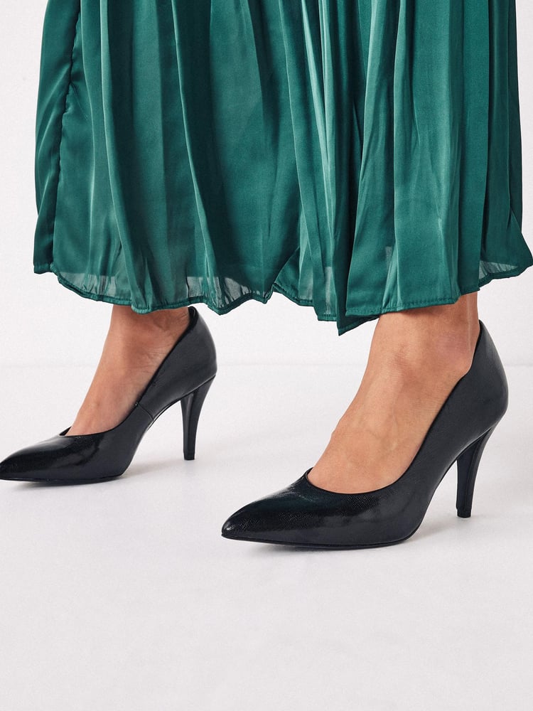 Black Regular/Wide Fit Forever Comfort® Mid Heel Court Shoes - Image 1 of 7