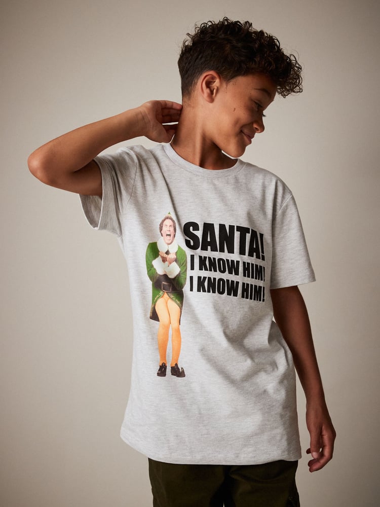 Grey Elf Short Sleeve Christmas T-Shirt (3-16yrs) - Image 1 of 6