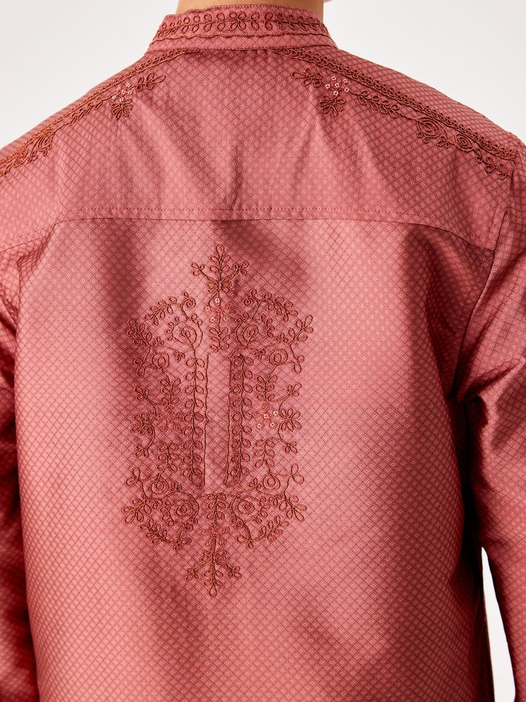Pink Regular Length Embroidered Boys Kurta (3-16yrs) - Image 10 of 10 Pink Regular Length Embroidered Boys Kurta (3-16yrs) - Image 10 of 10