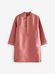 Pink Regular Length Embroidered Boys Kurta (3-16yrs) - Image 7 of 10