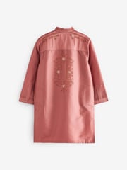 Pink Regular Length Embroidered Boys Kurta (3-16yrs) - Image 8 of 10
