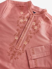 Pink Regular Length Embroidered Boys Kurta (3-16yrs) - Image 9 of 10