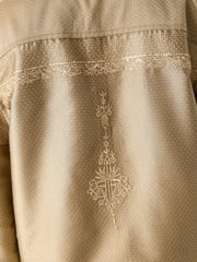 Gold Regular Length Embroidered Boys Kurta (3-16yrs) - Image 4 of 8