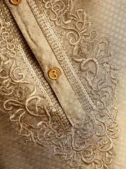 Gold Regular Length Embroidered Boys Kurta (3-16yrs) - Image 8 of 8