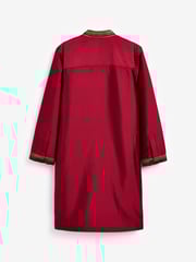 Red Regular Length Embroidered Boys Kurta (3-16yrs) - Image 9 of 10