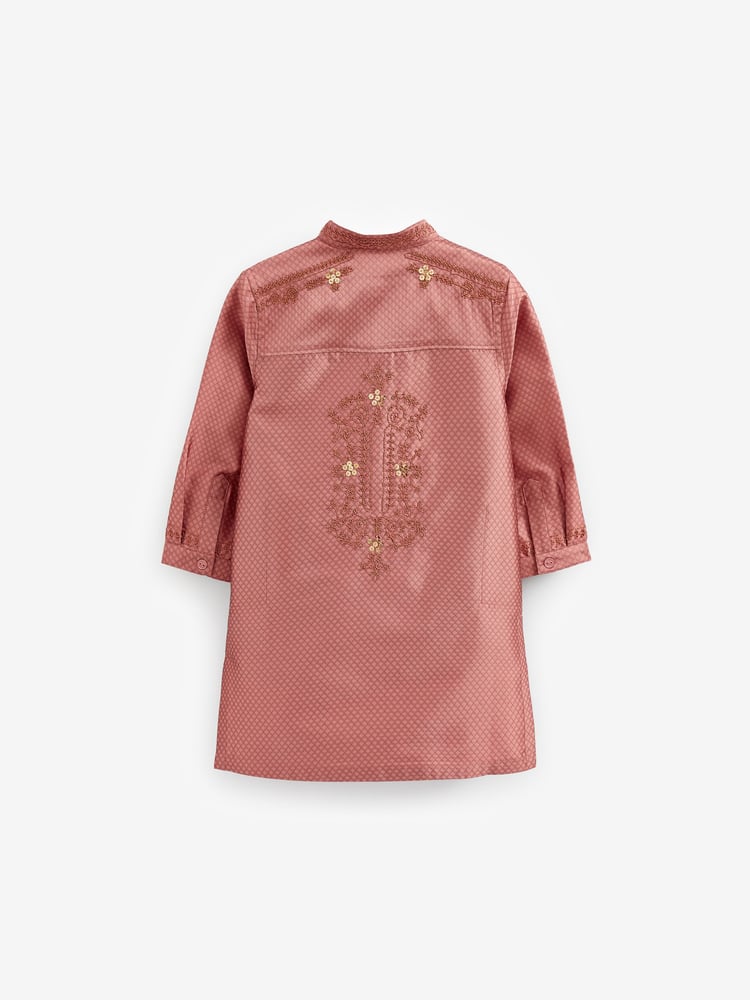 Pink Regular Length Embroidered Boys Kurta (3mths-7yrs) - Image 6 of 6