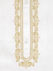 White/Gold Regular Length Embroidered Boys Kurta (3mths-7yrs) - Image 8 of 8