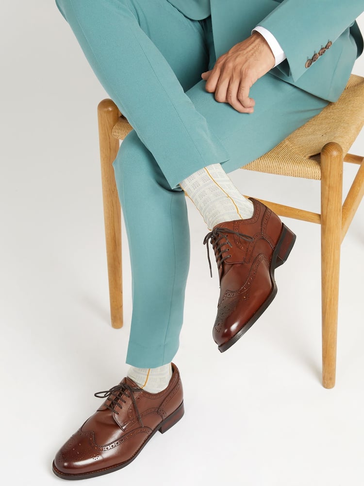 Jones Bootmaker Mens Manning Wide Fit Brogues Shoes - Image 1 of 6