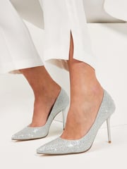 Silver Forever Comfort® Wedding Glitter Court Bridal Shoes - Image 1 of 6