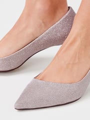 Metallic Shimmer Regular/Wide Fit Forever Comfort® Asymmetric Kitten Court Shoes - Image 2 of 6
