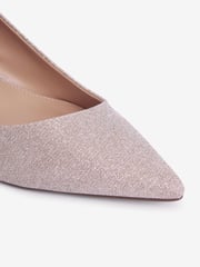 Metallic Shimmer Regular/Wide Fit Forever Comfort® Asymmetric Kitten Court Shoes - Image 6 of 6
