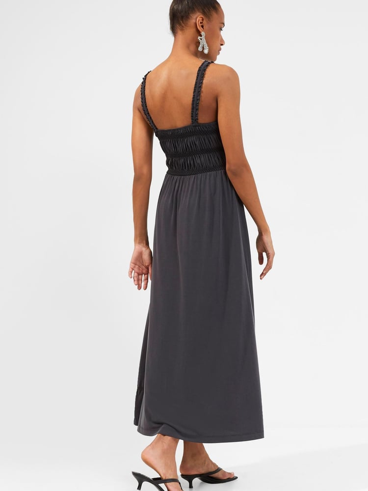 French Connection Rinia Washed Black Modal Jersey Dress - Image 2 of 5