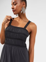 French Connection Rinia Washed Black Modal Jersey Dress - Image 3 of 5