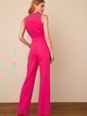 Pink Belted Wide Leg Jumpsuit - Image 2 of 5