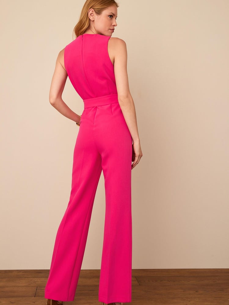 Pink Belted Wide Leg Jumpsuit - Image 2 of 5