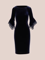 Adrianna Papell Velvet Bell Sleeve Short Dress - Image 6 of 7