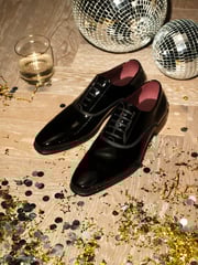 Dune London Black Standard Fit Swallow Patent Oxford Shoes - Image 3 of 7