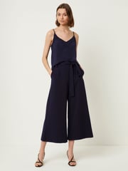 French Connection Blue Whisper Ruther Belted Culottes - Image 1 of 4