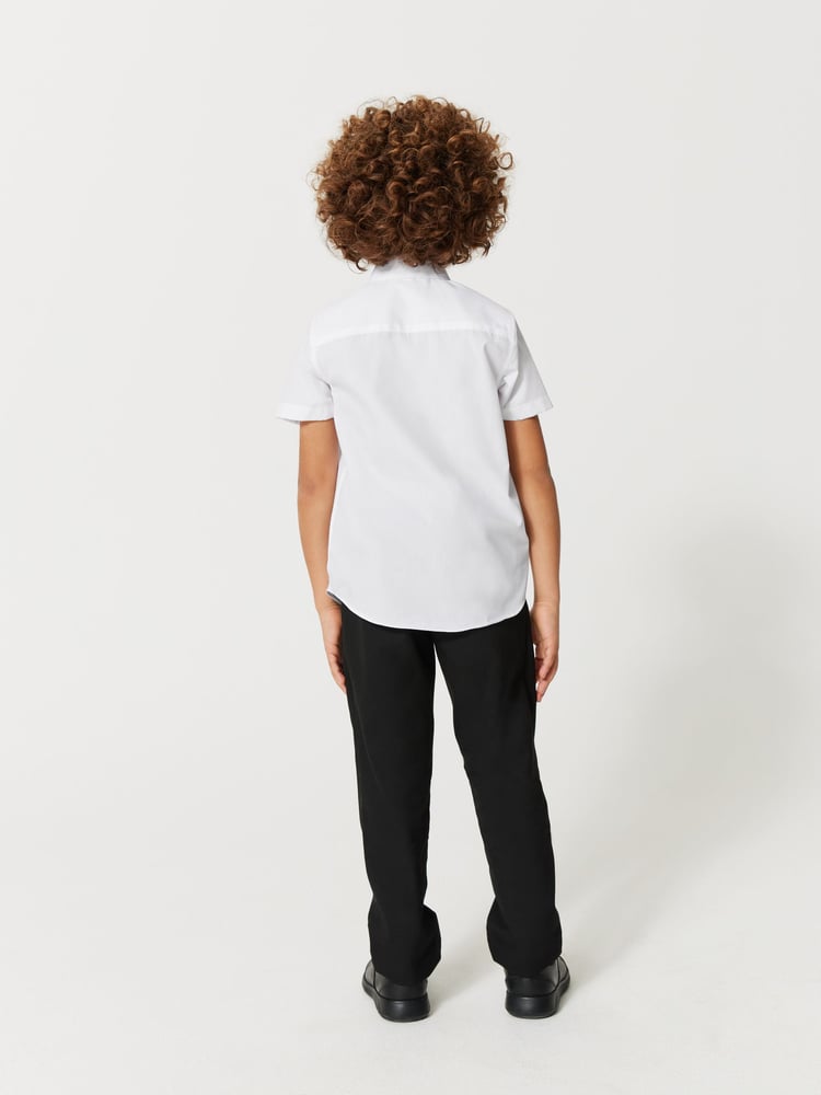 Clarks White Short Sleeve Clarks Boys School Shirts 2 Pack - Image 5 of 5