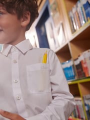 Clarks White Long Sleeve Clarks Boys School Shirts 2 Pack - Image 10 of 10