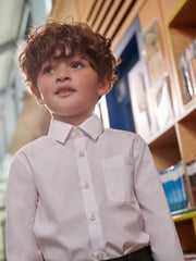 Clarks White Long Sleeve Clarks Boys School Shirts 2 Pack - Image 6 of 10