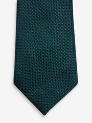 Forest Green Textured Silk Tie - Image 3 of 3