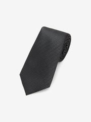 Charcoal Grey Textured Silk Tie - Image 1 of 3