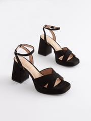 Black Forever Comfort® Flare Platform Sandals - Image 3 of 7