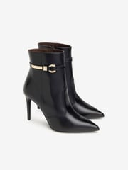 NeroGiardini Black Leather Pointed Heeled Ankle Boots - Image 4 of 6