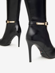 NeroGiardini Black Leather Pointed Heeled Knee High Boots - Image 5 of 5