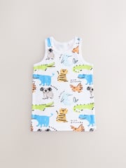 Bright Animal Print 100% Cotton Vests 5 Pack (1.5-8yrs) - Image 4 of 9