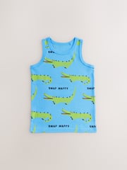 Bright Animal Print 100% Cotton Vests 5 Pack (1.5-8yrs) - Image 7 of 9