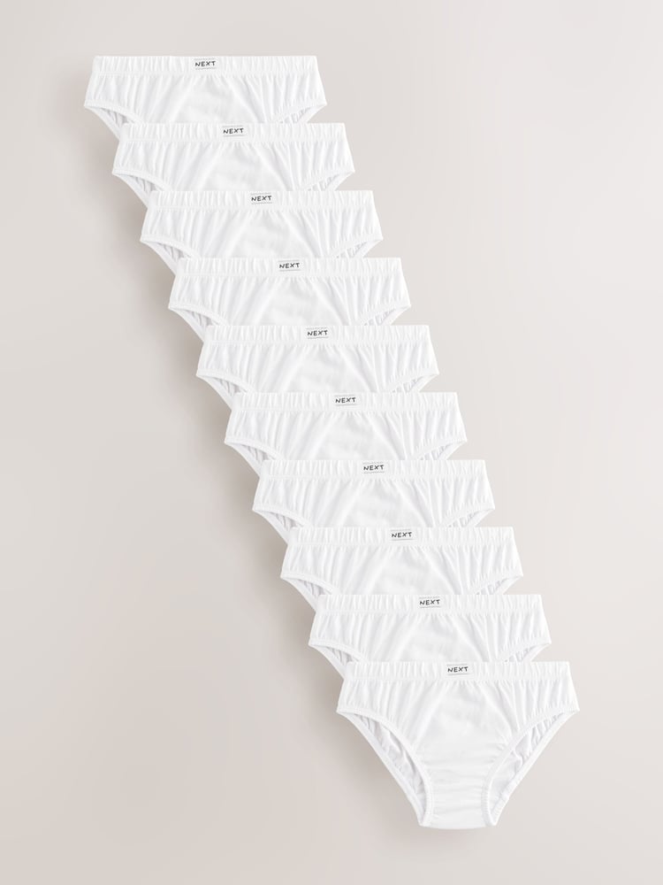 White 100% Cotton Briefs 10 Pack (1.5-16yrs) - Image 1 of 5