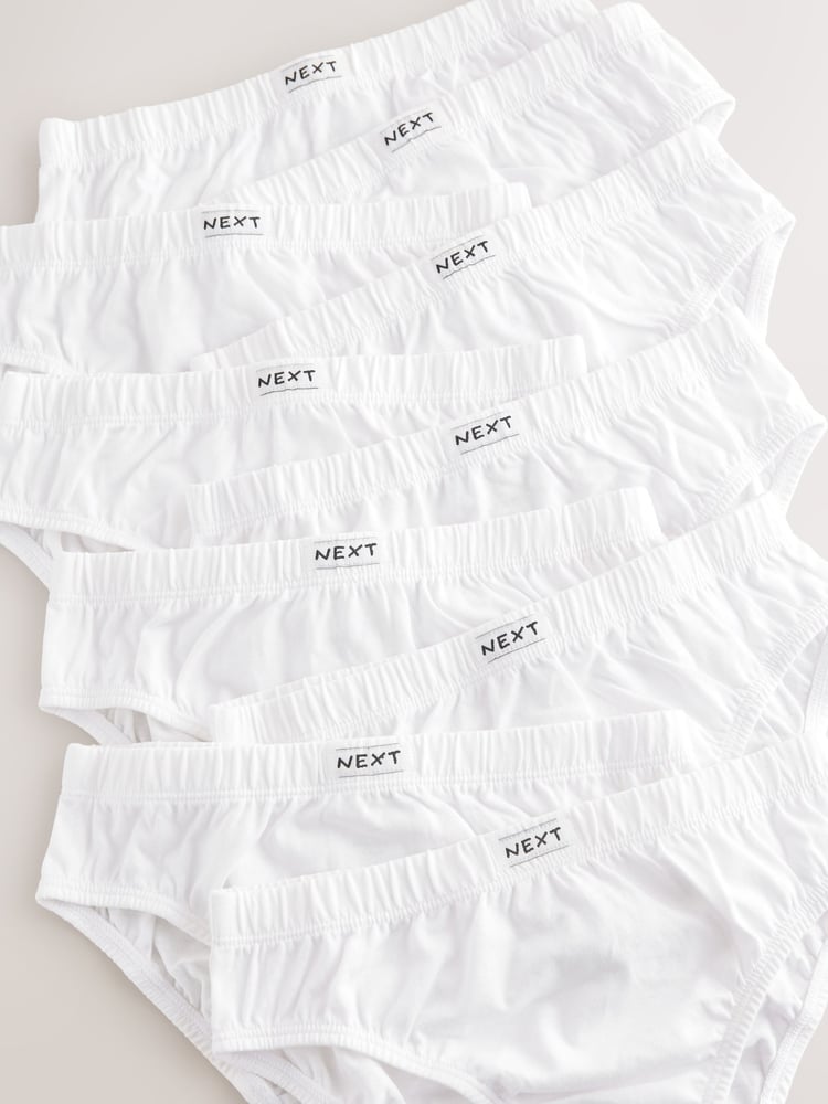 White 100% Cotton Briefs 10 Pack (1.5-16yrs) - Image 5 of 5