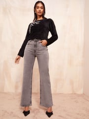 Friends Like These Black Eyelash Embellished Neck Jumper - Image 3 of 4