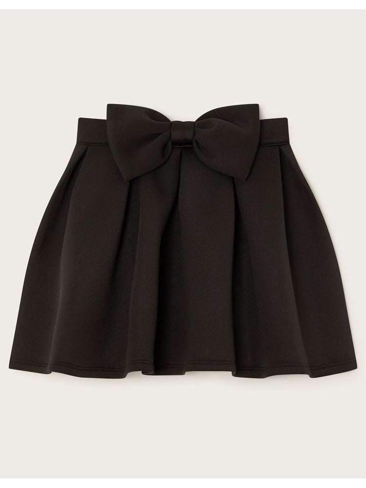 Monsoon Black Scuba Bow Pleated Skirt - Image 1 of 4