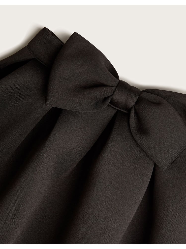 Monsoon Black Scuba Bow Pleated Skirt - Image 4 of 4