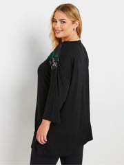 Yours Curve Black Embellished Top - Image 4 of 5