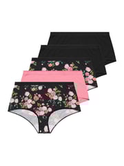 Yours Curve Pink Full Briefs 5 Pack With Stretch - Image 5 of 5