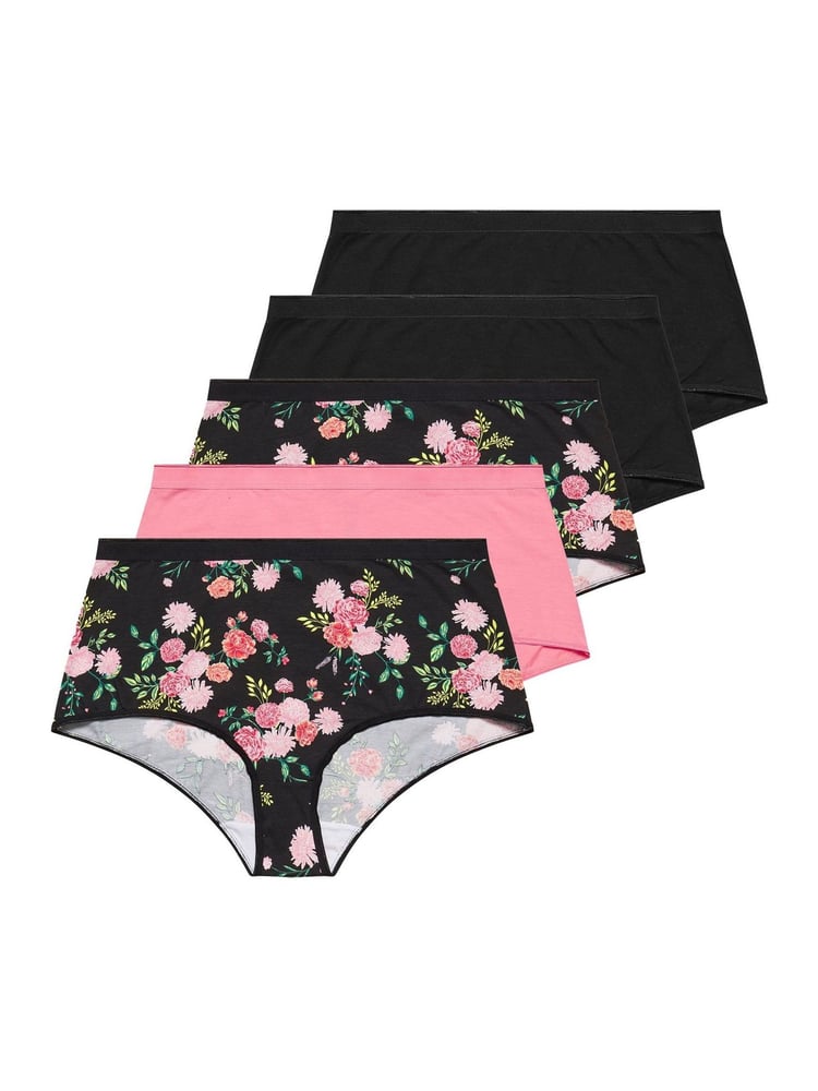 Yours Curve Pink Full Briefs 5 Pack With Stretch - Image 5 of 5