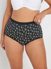 Yours Curve Black Full Briefs 5 Pack With Stretch - Image 2 of 9